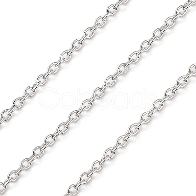 Anti-Tarnish Rhodium Plated 925 Sterling Silver Cable Chains STER-E072-02P-05-1