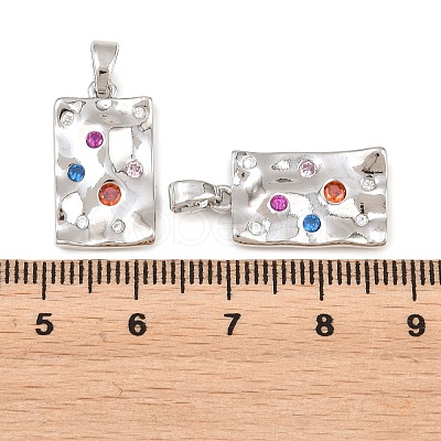 Brass Micro Pave Cubic Zirconia Pendants KK-D223-02P-1