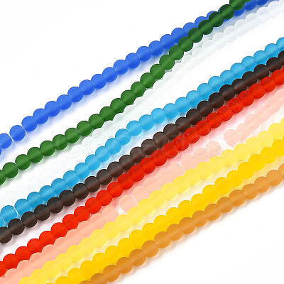 Transparent Glass Beads Strands GLAA-T032-T4mm-MD-1