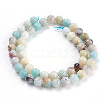 Natural Flower Amazonite Beads Strand G-E487-49-1