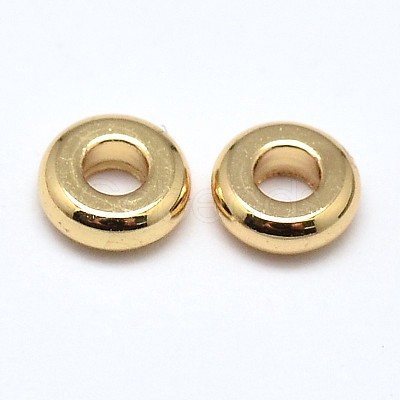 Brass Flat Round Spacer Beads X-KK-M085-A-12G-NR-1