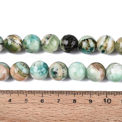 Natural Green Line Jasper Beads Strands G-B128-A03-05-1
