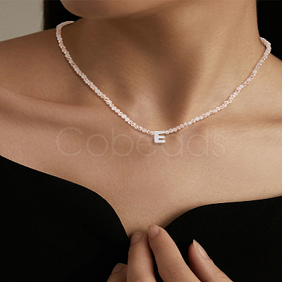 1Pc Glass Rondelle Beaded Necklaces NJEW-LP0007-23E-1