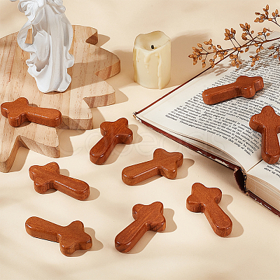 20Pcs Wooden Cross Wall Ornaments AJEW-GA0007-36-1