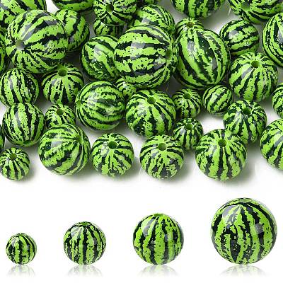 40Pcs 4 Styles Opaque Acrylic Beads OACR-CJ0002-79-1