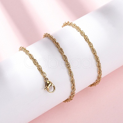2.5MM 304 Stainless Steel Rope Chain Necklaces NJEW-T016-26G-1