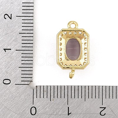 Brass Micro Pave Clear Cubic Zirconia Connector Charms CU-CBAFB7D-04G-03-1
