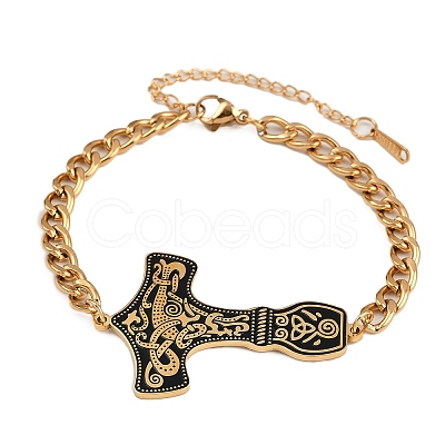 304 Stainless Steel Enamel Link Bracelets LS-BJEW-P356-01B-G-1