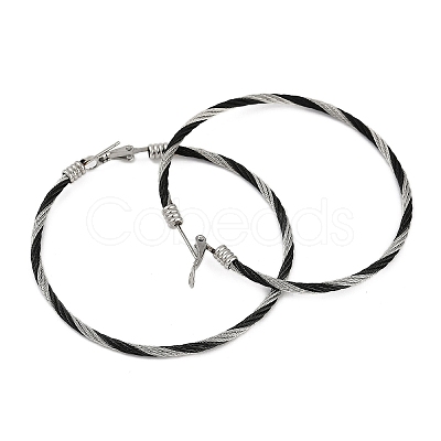 304 Stainless Steel Ring Hoop Earrings for Women EJEW-M023-08D-1