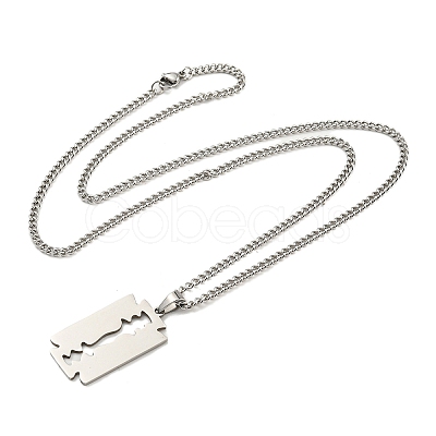 Non-Tarnish 201 Stainless Steel Pendant Necklaces for Man NJEW-Q336-02C-P-1