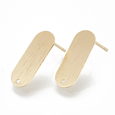 Brass Stud Earring Findings KK-Q750-065G-1