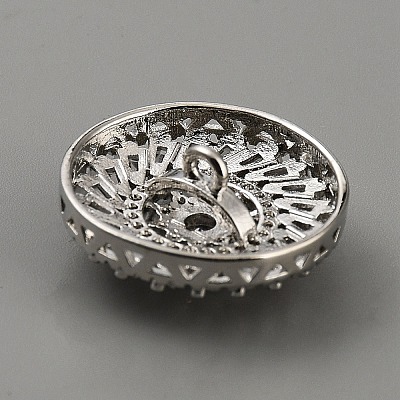 Brass with Cubic Zirconia Shank Buttons BUTT-WH0029-30-1