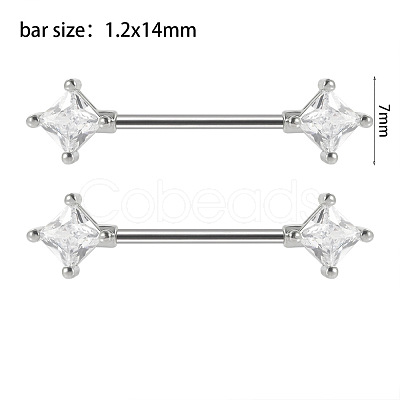 Brass Cubic Zirconia Nipple Rings WG434B5-06-1