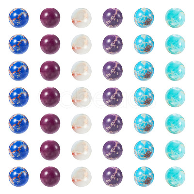 180Pcs 6 Styles Dyed Natural & Synthetic Imperial Jasper Beads Strands G-TA0002-41-1