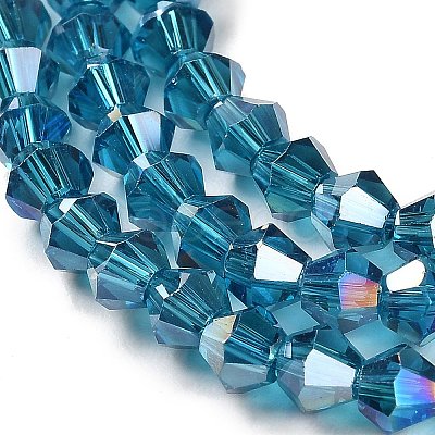 Transparent Electroplate Glass Beads Strands GLAA-F029-4mm-A01-1