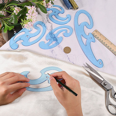 5Pcs 5 Styles Acrylic Drawing Template Measuring Ruler Set TOOL-WH0242-001-1