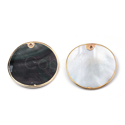 Natural Black Lip Shell Pendants SSHEL-N034-127A-01LG-1