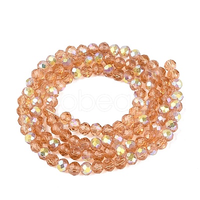 AB Color Plated Transparent Glass Rondelle Beads Strands EGLA-T029-4mm-10E-1