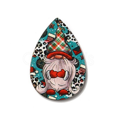 Single Face Printed Wood Big Pendants WOOD-H102-03G-1