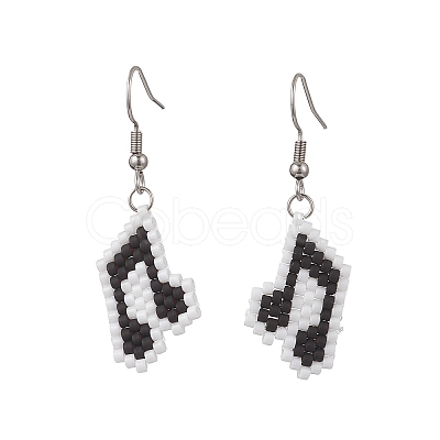 304 Stainless Steel Musical Note Dangle Earrings EJEW-MZ00619-1