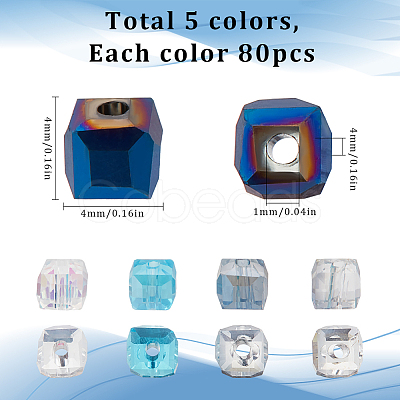 400Pcs 5 Colors Electroplate Glass Beads EGLA-SC0001-21-1