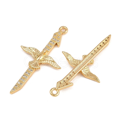 Brass Micro Pave Cubic Zirconia Pendants KK-F910-18G-1