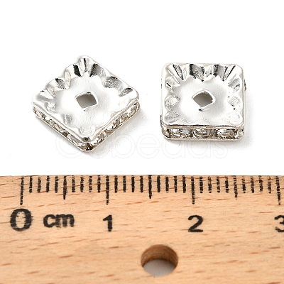 Brass Rhinestone Spacer Beads KK-I362-01A-01S-1