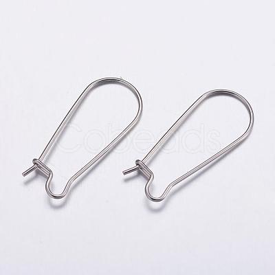 Tarnish Resistant 316 Surgical Stainless Steel Hoop Earrings Settings STAS-K146-040-25x12mm-1