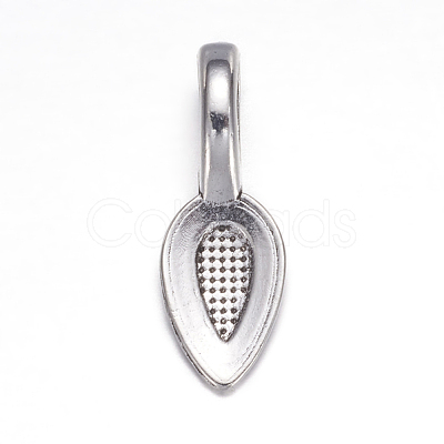 Tibetan Style Alloy Glue-on Flat Pad Bails AB3348Y-NF-1