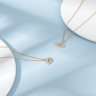 2Pcs Brass Micro Pave Grade AAA Cubic Zirconia Charms ZIRC-LP0001-22-1