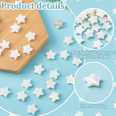 60Pcs Natural Shell Beads Strands SHEL-PH0002-30-1