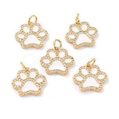 Real 18K Gold Plated Brass Micro Pave Cubic Zirconia Charms ZIRC-L100-085G-09-1