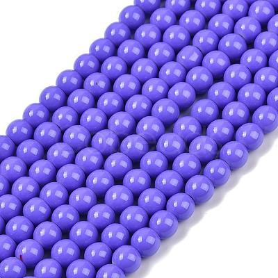 Painted Glass Bead Strands X-DGLA-S071-8mm-B41-1
