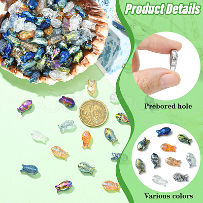 100Pcs Electroplate Transparent Glass Beads EGLA-YW0005-28A-1