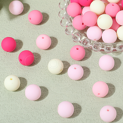 Rubberized Style Imitated Silicone Acrylic Beads MACR-PA0001-06A-01-1