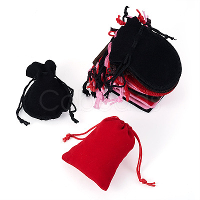 24Pcs 8 Styles Gourd & Rectangle Velvet Drawstring Packing Bags TP-TA0001-07B-1