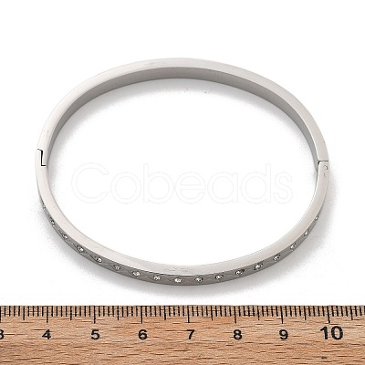 304 Stainless Steel Rhinestone Bangles for Women BJEW-Z092-13P-1