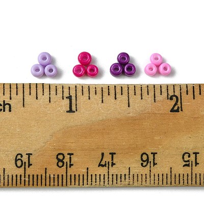 800pcs 4 Colors Baking Paint Glass Round Seed Beads SEED-FS0001-21A-1