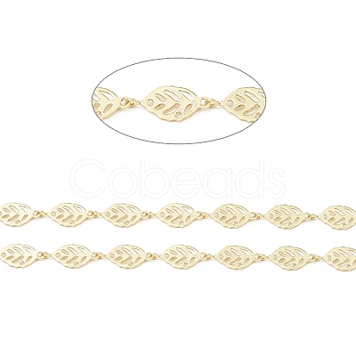 Brass Hollow Leaf Link Chains CHC-M025-10G-1