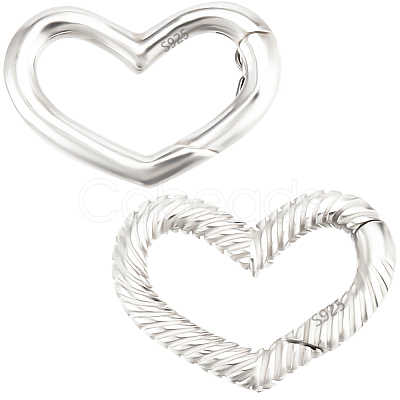 2Pc 925 Sterling Silver Spring Gate Rings STER-BBC0008-97-1