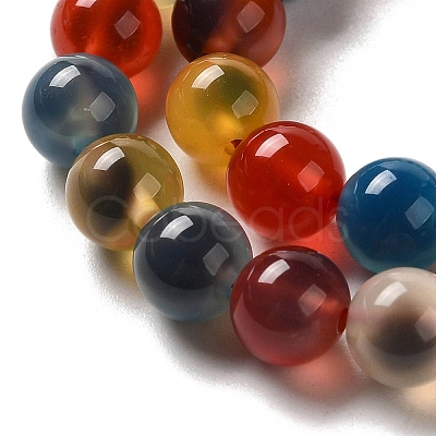 Natural Dyed & Heated Runny Agate Beads Strands G-K356-A01-01-1