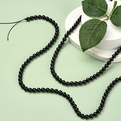 Grade A Natural Tourmaline Round Bead Strands G-L417-10-6mm-1