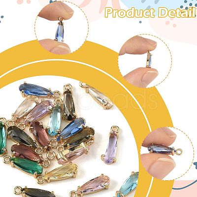 20Pcs 10 Colors Faceted Glass Charms GLAA-FS0002-64-1