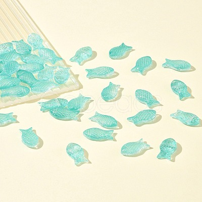 50Pcs Transparent Spray Painted Glass Beads GLAA-FS0002-06C-1