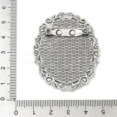 Vintage Tibetan Alloy Brooch Cabochon Bezel Settings X-PALLOY-O037-08AS-1