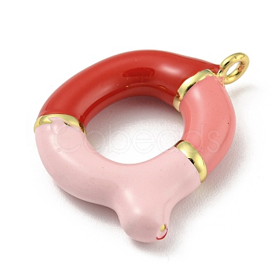Brass Enamel Pendants KK-E093-03G-Q-1