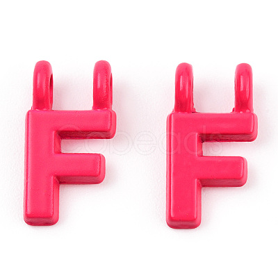 Rack Plating Spray Painted Alloy 2-Loop Link Pendants PALLOY-N176-01F-1