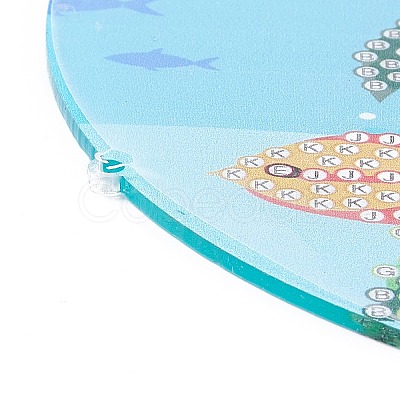 DIY Diamond Painting Hanging Woven Net/Web with Feather Pendant Kits DIY-I084-06-1