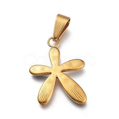 304 Stainless Steel Enamel Pendants X-STAS-H106-08G-1