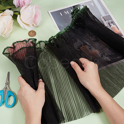 Polyester Pleated Wave Yarn Floral Bouquet Packaging DIY-WH0037-43D-1